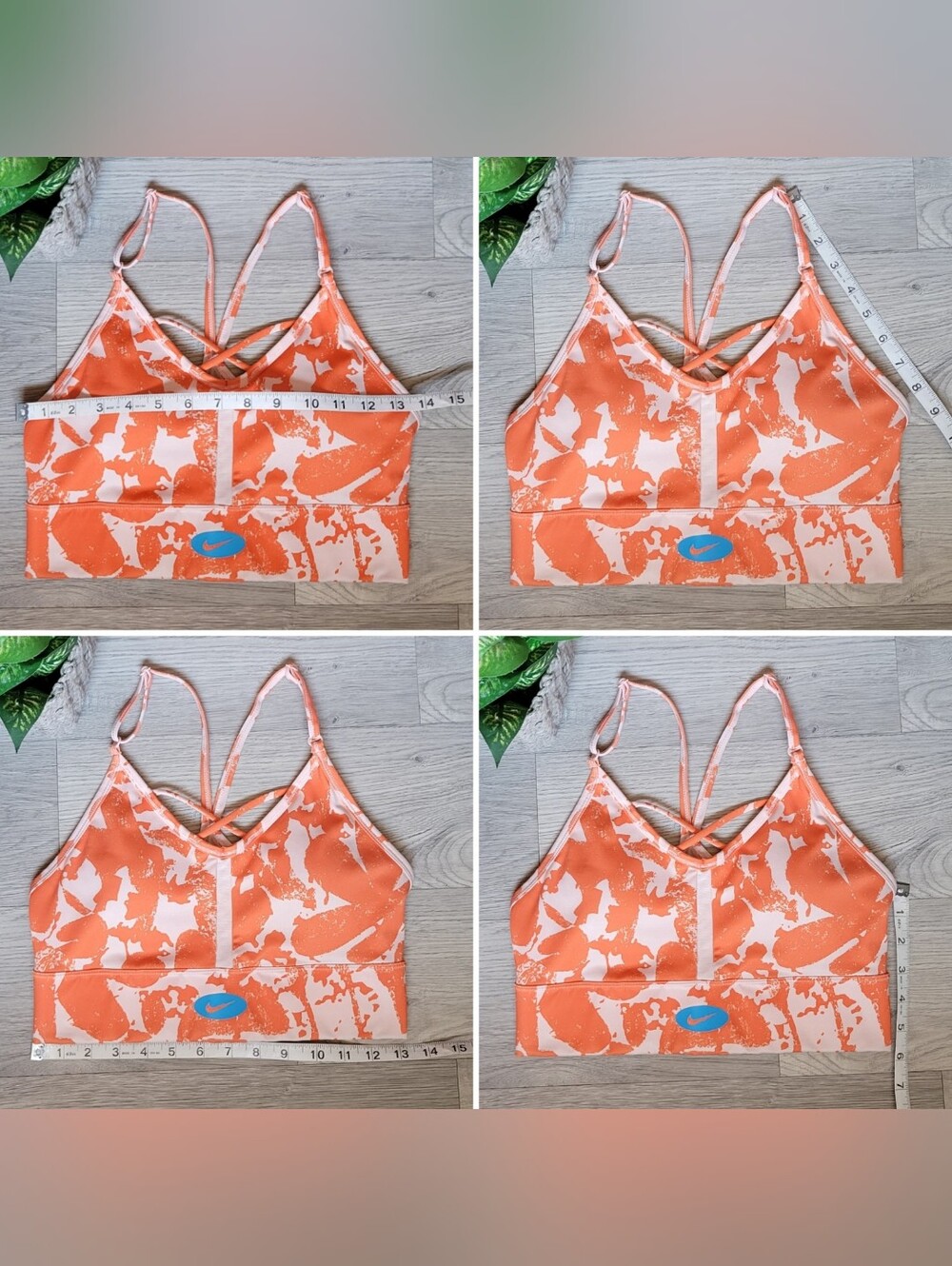 Nike One Luxe Icon Indy Clash Dri-Fit Light Impact Orange White Sport Bra, US M - Picture 4 of 16